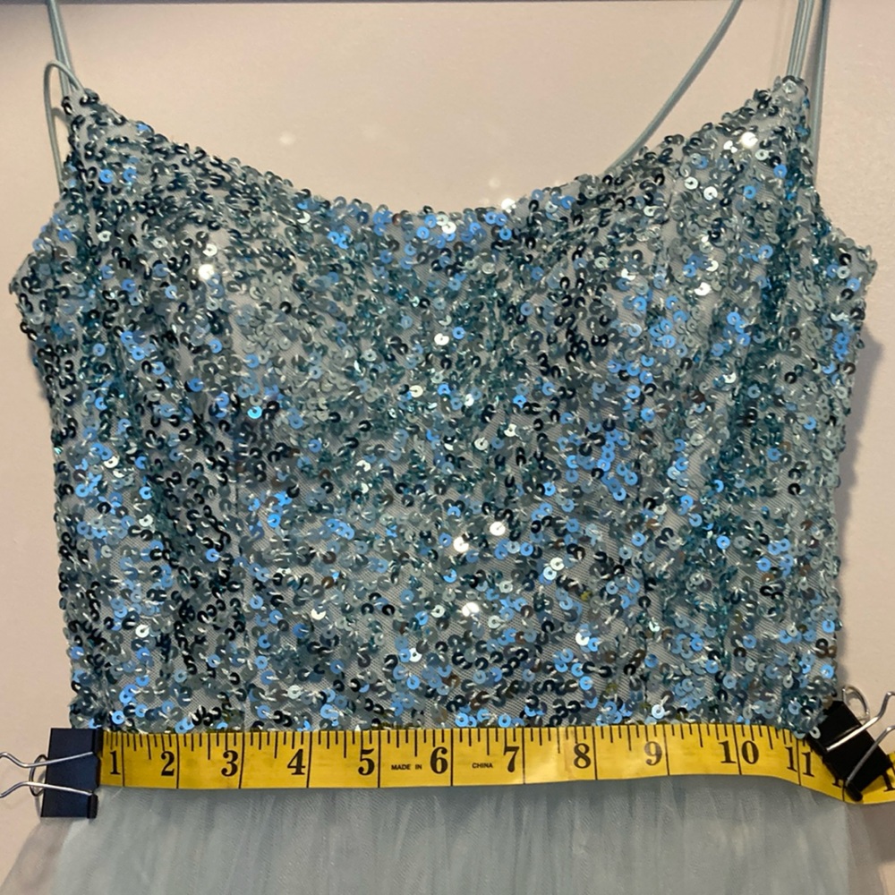 Windsor Blue Sequenced Tulle Cinderella Princess Homecoming Dress Dance Formal - Picture 3 of 16